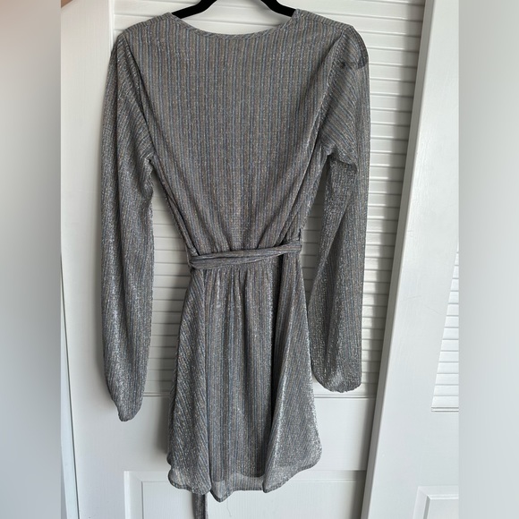 Lovestitch Metallic Wrap Mini Dress size S (New with Tags) - Picture 9 of 13